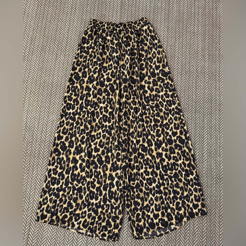 Zara Animal Print Skirt in Black and Tan